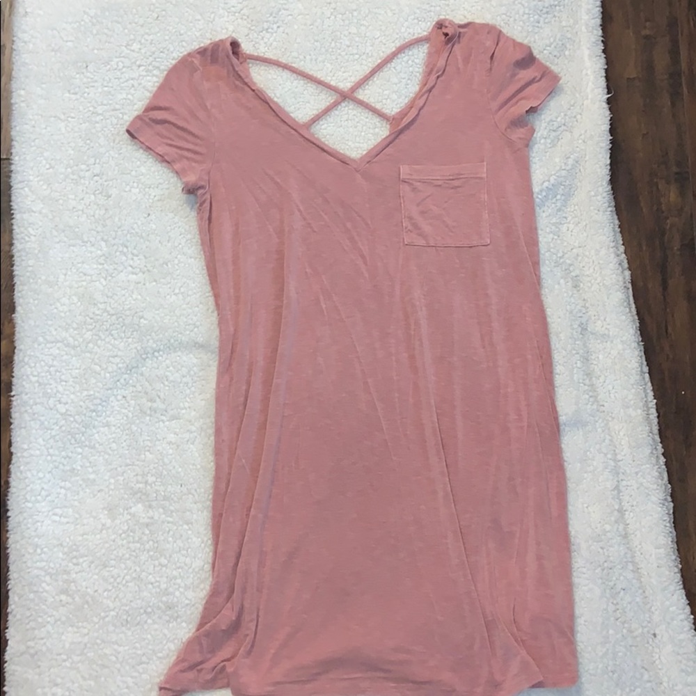 American Eagle Pink T-Shirt Dress